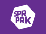 SPRPPRK-logo in paarse zeshoek op een paarse achtergrond.