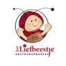 Logo van Gastouderbureau Het Liefbeestje met een getekend kind verkleed als lieveheersbeestje.