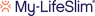 Logo van My-LifeSlim afslankinstituut met oranje en paarse elementen.