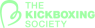 Logo van The Kickboxing Society in groene letters met een gestileerd boks- of hoofdtelefoonpictogram links.