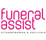 Het logo van Funeral Assist met de tekst uitvaartbureau & facilitair in roze en zwarte letters.