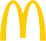 Gele bogen van het McDonald's-logo op een witte achtergrond.
