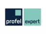 Profel Expert logo met navy en mintgroene kleuren in een rechthoekig modern ontwerp.
