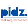 PIDZ-logo met blauwe letters en de rode slogan met zorg verbonden.