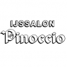 Het logo van IJssalon Pinoccio met de naam in gestileerde letters.