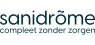 Sanidrõme logo met de slogan compleet zonder zorgen.