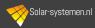 Logo van Solar-systemen.nl met oranje en gele zonnepanelen op donkergrijze achtergrond.