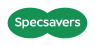 Logo van Specsavers met witte tekst op twee overlappende groene ovalen.