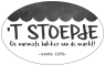 Logo van 't Stoepje met de tekst De warmste bakker van de markt! en sinds 1979 in een ovale vorm.