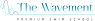 Logo The Wavement in blauwe letters met een golvende lijn.
