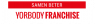 YorBody Franchise-logo met de slogan Samen Beter in rode en witte kleuren.