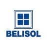 Belisol-logo met een gestileerd venster en de merknaam onderaan in blauw.