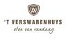 Logo van 't Verswarenhuys met de slogan eten van vandaag onder een gestileerd embleem.
