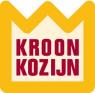 Kroon Kozijn logo met gele kroonvorm en roodbruine letters, passend bij hun merkvisualisatie.