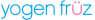 Het logo van Yogen Früz met blauwe en roze letters op een witte achtergrond.