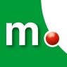 Logo van Marskramer met een witte letter m en een rode stip op een groene achtergrond.