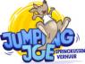 Logo van Jumping Joe met een vrolijke kangoeroe en de tekst 'Springkussen Verhuur'.