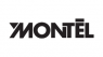 Zwart-wit Montel-logo met strakke typografie en geometrische vormen.