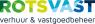 RotsVast logo met kleurrijke tekst en onderschrift verhuur & vastgoedbeheer.