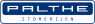 Logo van Palthe Stomerijen met blauwe achtergrond en witte tekst.