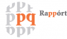 Logo van Rappórt met gestileerde letters ppq in het oranje te midden van grijze letters.