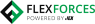 Flex Forces logo met de tekst Powered by Jex in een zwart-groene stijl.