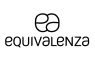 Het logo van Equivalenza met gestileerde initialen en bedrijfsnaam in zwarte letters op een witte achtergrond.