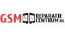 Logo van GSM Reparatie Centrum met gebroken en gerepareerde telefoonicoontjes.