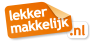 Logo van Lekker Makkelijk met oranje achtergrond en een deels omgevouwen hoek.