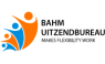 Het logo van BAHM Uitzendbureau met oranje en blauwe gestileerde figuren naast de bedrijfsnaam.