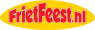 FrietFeest.nl logo met rode tekst op een gele ovale achtergrond.