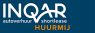 INQAR-logo met tekst autoverhuur shortlease en HUURMIJ in oranje op een blauwe achtergrond.