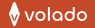 Volado-logo op een oranje achtergrond met een gestileerd symbool links van de bedrijfsnaam.