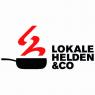 Logo van Lokale Helden & Co met een rode rookwolk boven een zwarte pan.