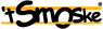 Logo van 't Smoske met zwarte tekst en een oranje achtergrond.