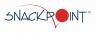 Snackpoint-logo met blauwe tekst en een rode stip als onderdeel van de letter O.