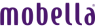 Mobella-logo in paarse letters met handelsmerk symbool.
