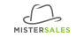 Logo van MisterSales met gestileerde hoed in zwart en groene letters.