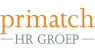 Primatch HR Groep logo met oranje en grijze tekst op een witte achtergrond.