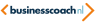 Logo van Businesscoach Nederland met oranje pijlen en blauwe tekst.