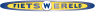 Logo van Fietswereld met geel-blauwe ovaalvorm en de tekst FIETSWERELD in hoofdletters.