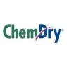 Chem-Dry bedrijfslogo met groene en blauwe letters en een paarse boog.