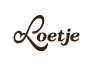 Loetje-logo met sierlijk bruine letters op een witte achtergrond.