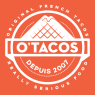 Logo van O'Tacos met de tekst Original French Tacos en Since 2007 op een oranje achtergrond.