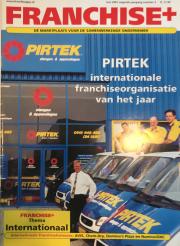 Voorzijde van het Franchise+ magazine met Pirtek uitgeroepen tot internationale franchiseorganisatie van 2001.