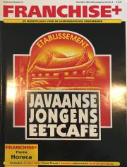 Cover van Franchise+ magazine editie december 2003 met focus op Javaanse Jongens Eetcafé en thema Horeca.