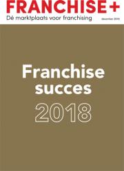 FranchisePlus magazinecover december 2018 met de tekst Franchise succes 2018 op een bruine achtergrond.