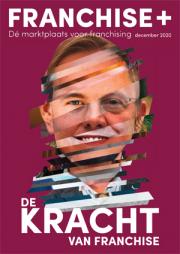 Omslag van Franchise+ Vakblad nr. 5 - 2020 met collageportret en tekst De kracht van franchise.