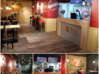Binnenkant van twee recent geopende Burgerme-restaurants met moderne inrichting en bestellingen aan de balie.